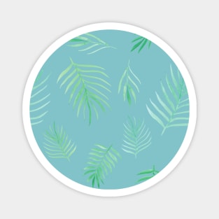 Watercolor Green Palm Leaves Magnet